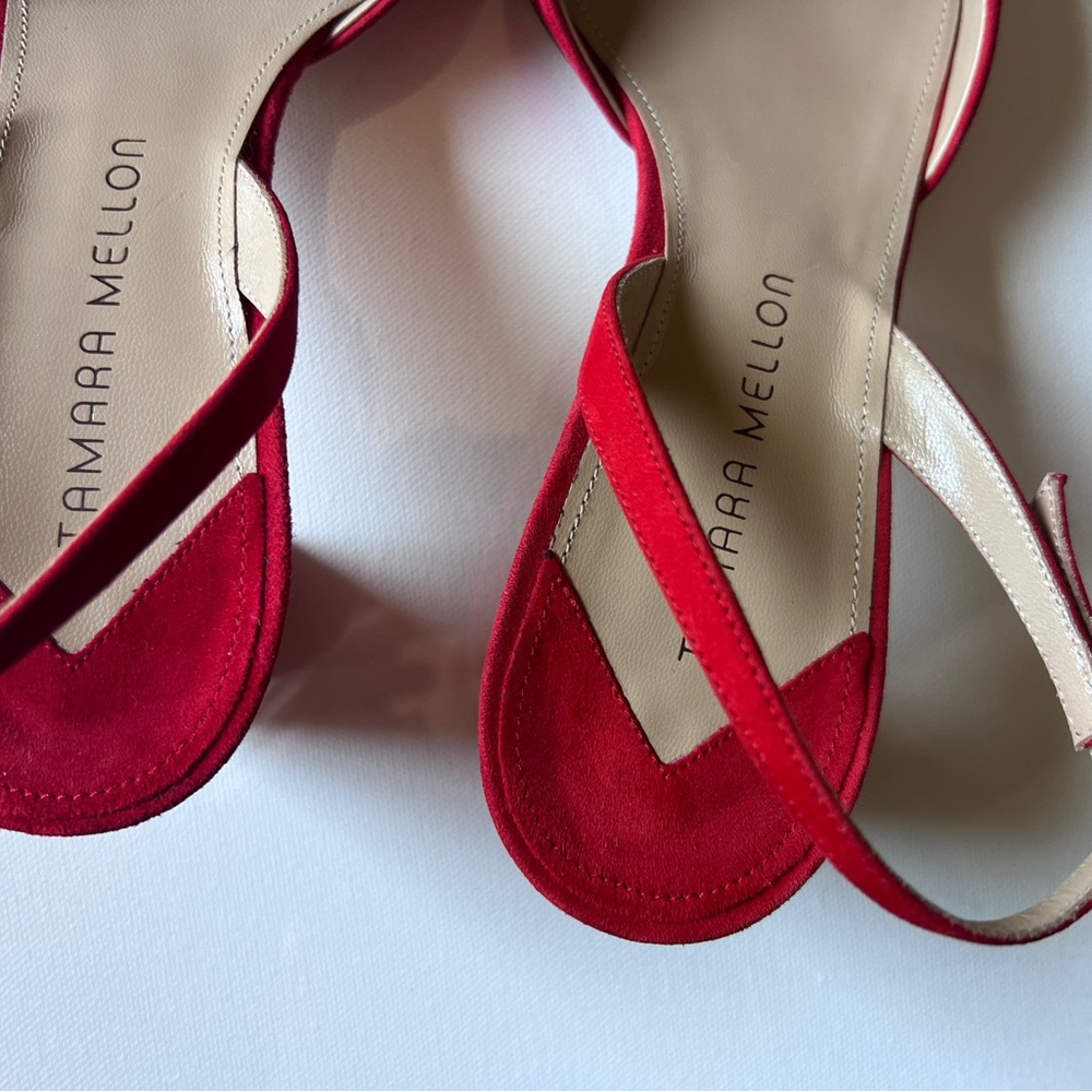 Remara Mellon Suede Slingback Pumps- Red, 9 - Picture 8 of 8